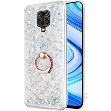 Microsonic Xiaomi Redmi Note 9s Kılıf Glitter Liquid Holder Gümüş