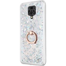 Microsonic Xiaomi Redmi Note 9s Kılıf Glitter Liquid Holder Gümüş