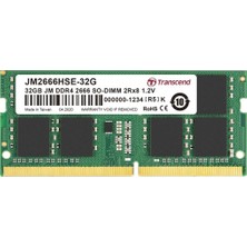 Transcend 32GB Ddr4 2666MHZ CL19 1.2V Notebook Ram JM2666HSE-32G