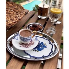 Vipkitchen Lüx Gümüş Yuvarlak Servis Sunum Tepsisi 6 Adet 24 cm