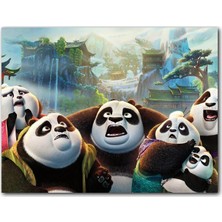 Caka Tablo Ahşap Tablo Kung Fu Panda 3 Panda Ailesi