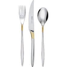 Hisar Mamba 84 Parça 12 Kişilik Altın Kaplama Çatal Kaşık Bıçak Seti Gold