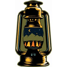 Sticker Atölyesi Adventure Outdoor Kamp Gaz Lambası Sticker - 22047