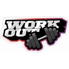 Sticker Atölyesi Fitness - Work Out - Body Building - Vücut Geliştirme - Dumble Sticker - 24095