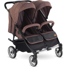 Babyhope BH-3077 City Twin Ikiz Bebek Arabası Kahverengi