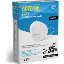 Acto Acto® 95 Ffp2 / N95 Respiratory Mask | 5 Katlı Solunum Maskesi 10 Adet