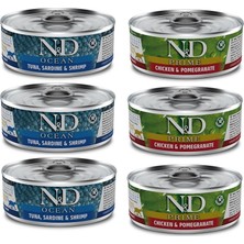 N&d Tahılsız 6 Adet (3-Ton+3-Tavuk Nar)Yetişkin Yaş Mama 80 gr