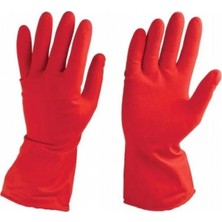 Üniversal Latex Gloves Üniversal Latex Kırmızı Dayanıklı Bulaşık Eldiveni 7-7,5 Numara 5