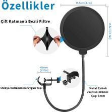 König Ps-01 Çift Katmanlı Pop Filtre