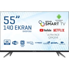 Onvo OV55F350 55" 140 Ekran Uydu Alıcılı 4K Ultra HD Smart LED TV (Çerçevesiz)