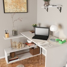 Decormet Retro Çalışma Masası Kitaplıklı