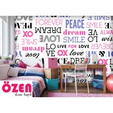 Özel Duvarlar Renkli Yazılar Genç Odası Duvar Kağıdı