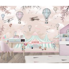 Özel Duvarlar Sirk Temalı Uçan Balonlar Duvar Kağıdı