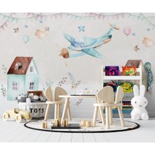 Özel Duvarlar Uçak ve Evler Çocuk Odası Duvar Kağıdı