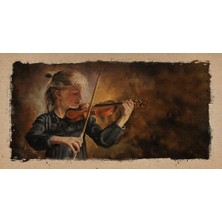 İşsevenler Kemancı Kız Canvas Tablo