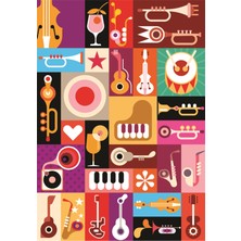 Tablosan Müzil Aletleri Kolaj Tasarım Kanvas Tablo