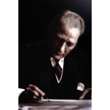 Tablosan Atatürk Yazı Yazarken Kanvas Tablo