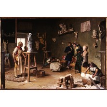 Tablosan İl Pittore E La Modella Kanvas Tablo