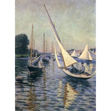 Tablosan Kayıklar ve Deniz Kanvas Tablo