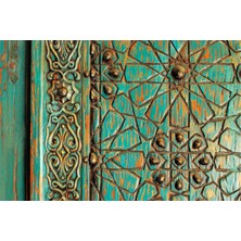 Tablosan Ahşap Oyma Kapı Kanvas Tablo