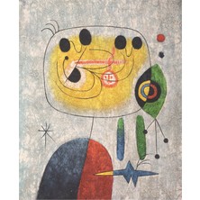 Tablosan Kadın Kuş ve Yıldız Joan Miro Kanvas Tablo