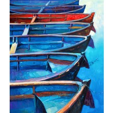 Tablosan Kayıklar Kanvas Tablo