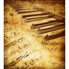 Tablosan Piyano ve Notalar Kanvas Tablo