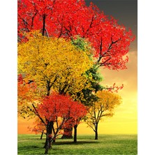 Tablosan Sonbahar Ağaçları Kanvas Tablo