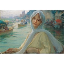 Tablosan Göksuda Tekne Gezintisi Fausto Zonaro Kanvas Tablo