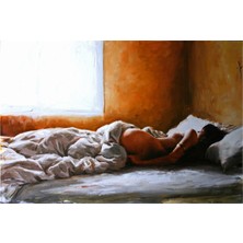 Tablosan Uzanan Kadın Kanvas Tablo