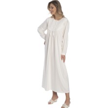 Akala Akala-Dy Pamuklu Uzun Kol Penye Kadın Gecelik 9004