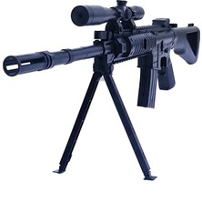 Gerçek Görünümlü Lazerli Ayaklı Dipçikli Şarjörlü Boncuk Atan Sniper Keskin Nişancı Oyuncak Tüfek Tabanca