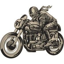 Sticker Atölyesi Vintage Rider - Motorcu Sticker - 14086