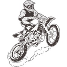 Sticker Atölyesi Cross Motorcu Sticker - 14087