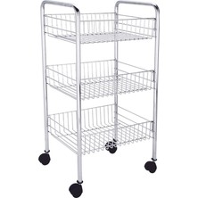 Kitchenox 4306 Üç Katlı Tekerlekli Sebzelik