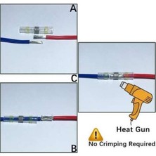 Asafe Isı Büzüşmeli, Kendinden Lehimli, Izole Konnektör 6mm