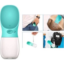 İndirim Kap Taşınabilir Kedi Köpek Suluğu Seyahat Su Şişesi Kaseli Emniyetli Sızdırmaz Kutulu 350ML