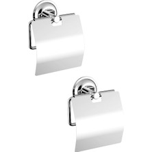 Duxxa Kapaklı Tuvalet  Kağıtlık 2 Adet Krom   A.1208