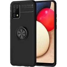 Kilifone - Galaxy A02S - Kılıf Yüzüklü Auto Focus Ravel Karbon Silikon Kapak