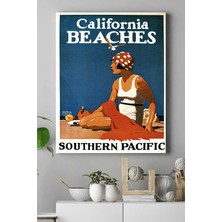 Postermanya California Vintage Manzara Kanvas Tablo 21 x 30 cm