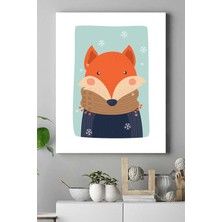 Postermanya Tilki Kış Çocuk Odası Kanvas Tablo 21 x 30 cm
