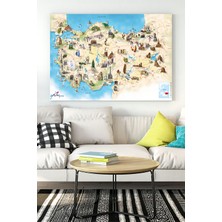 Postermanya Türkiye Haritası Eğitim Kanvas Tablo 3 21 x 30 cm