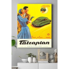 Postermanya Vintage Araba Kanvas Tablo 21 x 30 cm