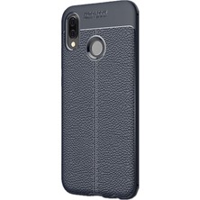 Smcase Samsung Galaxy A30 Kılıf Niss Silikon Deri Görünümlü Lacivert