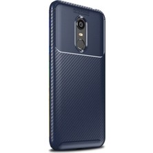 Smcase Xiaomi Redmi 5 Plus Kılıf Karbon Dizayn Silikon + Nano Lacivert