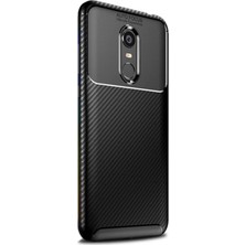 Smcase Xiaomi Redmi 5 Plus Kılıf Karbon Dizayn Silikon + Nano Siyah