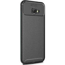 Smcase Samsung Galaxy J4 Plus Kılıf Karbon Dizayn Silikon Siyah