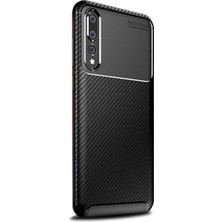Smcase Xiaomi Mi 9 Kılıf Karbon Dizayn Silikon Siyah