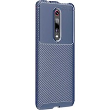 Smcase Xiaomi Redmi K20 Kılıf Karbon Dizayn Silikon Lacivert