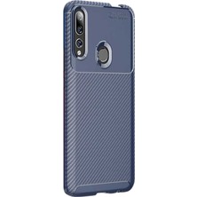 Smcase Huawei Y9 Prime 2019 Kılıf Karbon Dizayn Silikon Lacivert